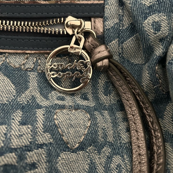 Coach Blue and Silver Patterned Shoulder Bag - Picture 5 of 11